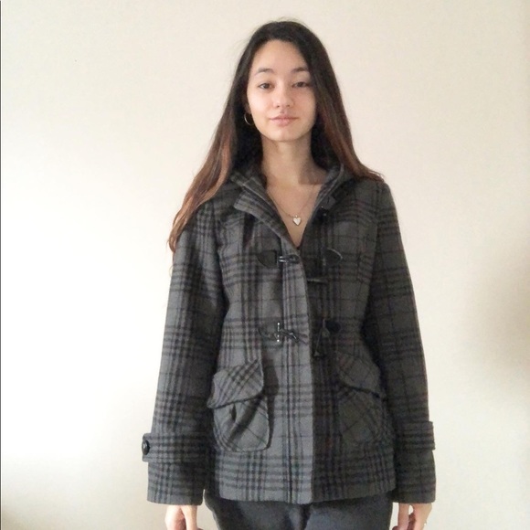 Grey plaid coat - Picture 2 of 6